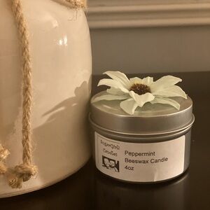 SugarGirlz Handmade Peppermint Beeswax Candle 4 oz